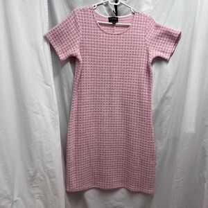 Isaac Mizrahi chenille knit pink/white dress